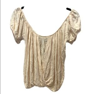 FREE PEOPLE | BOHO  FLOWY CROCHET CROP TOP | XS